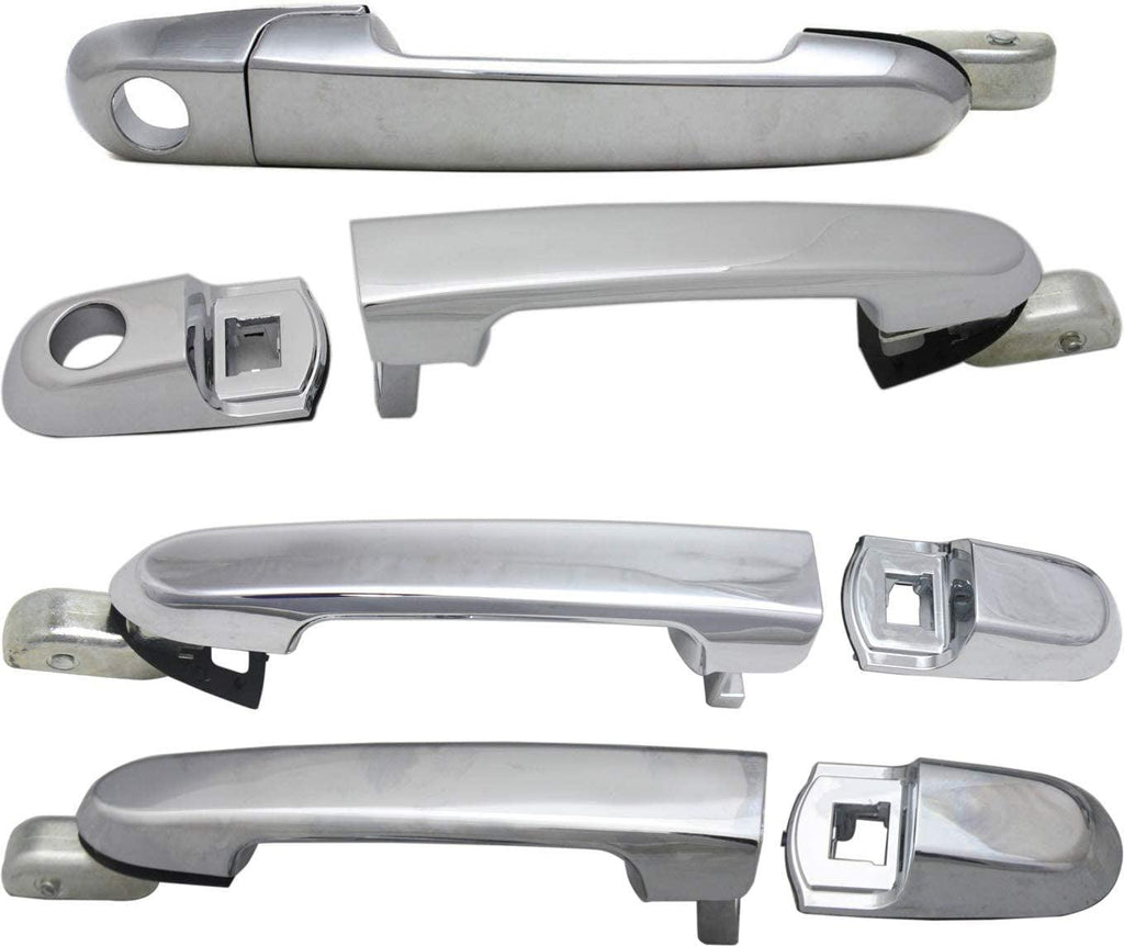 Front and Rear, Driver and Passenger Side Exterior Door Handle SET Compatible with 2006-2011 Hyundai Accent