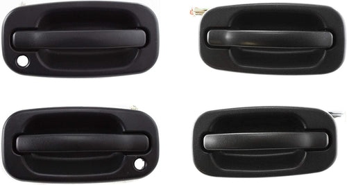 Front and Rear, Driver and Passenger Side Exterior Door Handle Set Compatible with 2000-2006 Chevrolet Tahoe, Suburban 1500, Suburban 2500, Fits 2002-2006 Chevrolet Avalanche 1500