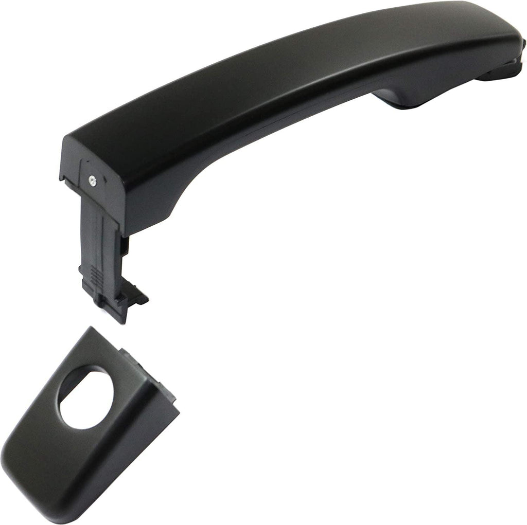 Exterior Front Door Handle Compatible with KIA Soul 2014-2018 LH Primed Black with Cover and Keyhole