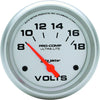 4491 Ultra-Lite Electric Voltmeter Gauge Regular, 2.625 In.