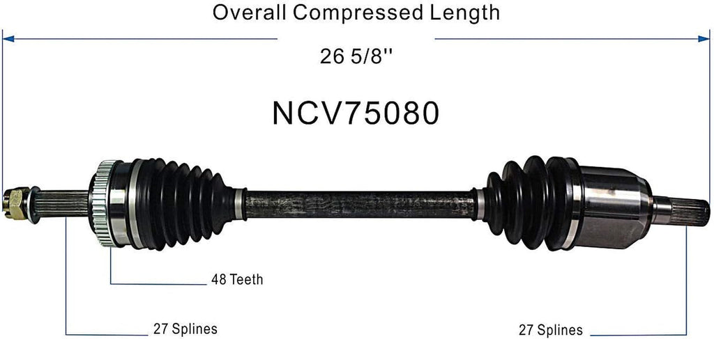 NCV75080 CV Axle Shaft Assembly - Left Front (Driver Side)