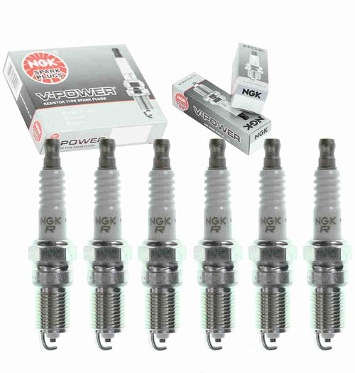 6 Pc NGK V-Power Spark Plugs Compatible with Ford Fusion 3.0L V6 2006-2009