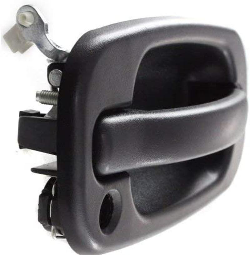 Exterior Front Door Handle Compatible with Chevy Silverado/Toyota Sierra 99-06 Right Textured Black W/Keyhole