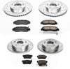 Power Stop K706 Front and Rear Z23 Carbon Fiber Brake Pads with Drilled & Slotted Brake Rotors Kit