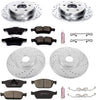 K6350 Front and Rear Z23 Carbon Fiber Brake Pads with Drilled & Slotted Brake Rotors Kit