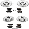 K2731 Front and Rear Z23 Carbon Fiber Brake Pads with Drilled & Slotted Brake Rotors Kit