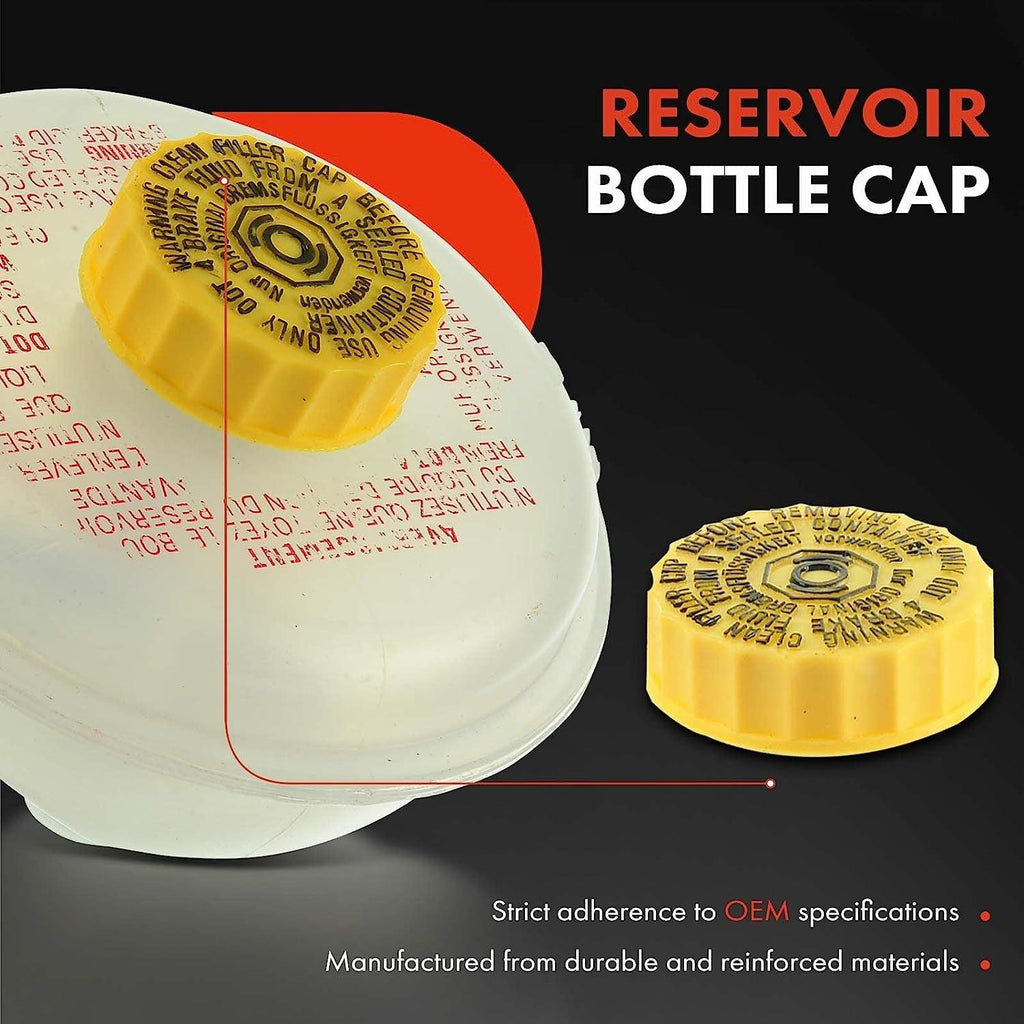 A-Premium Engine Brake Fluid Reservoir [W/Cap & Sensor] Compatible with 80 Quattro 1988-1992, 90 100 200 Quattro 1992-1994, A4 Quattro 1996-2002, A6 Quattro, Cabriolet, S4 & Volkswagen Passat