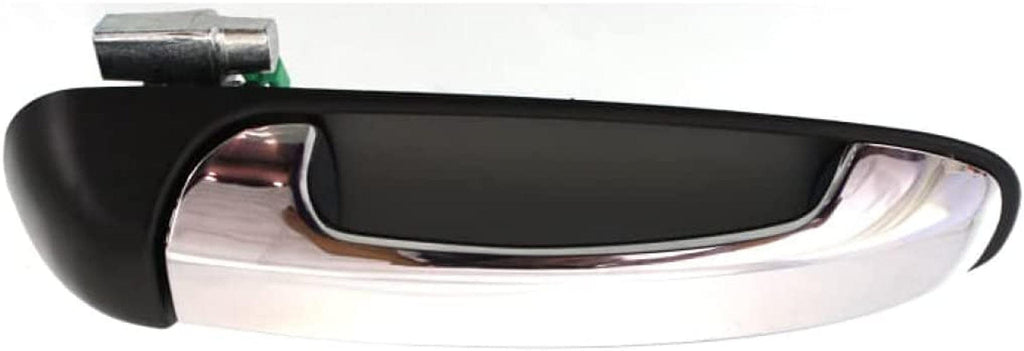 Compatible with Chrysler Aspen Exterior Door Handle 2007 2008 2009 Passenger Side | Rear Smooth Black Bezel W/Chrome Lever | Trim: All Submodels | CH1521118 | 1EH601XRAA