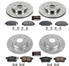 K6516 Front and Rear Z23 Carbon Fiber Brake Pads with Drilled & Slotted Brake Rotors Kit