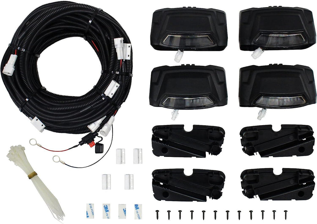 Westin 28-51003 R5 LED Light Kit Black Includes 4 End Caps with Integrated LED Lights and Wiring Harness