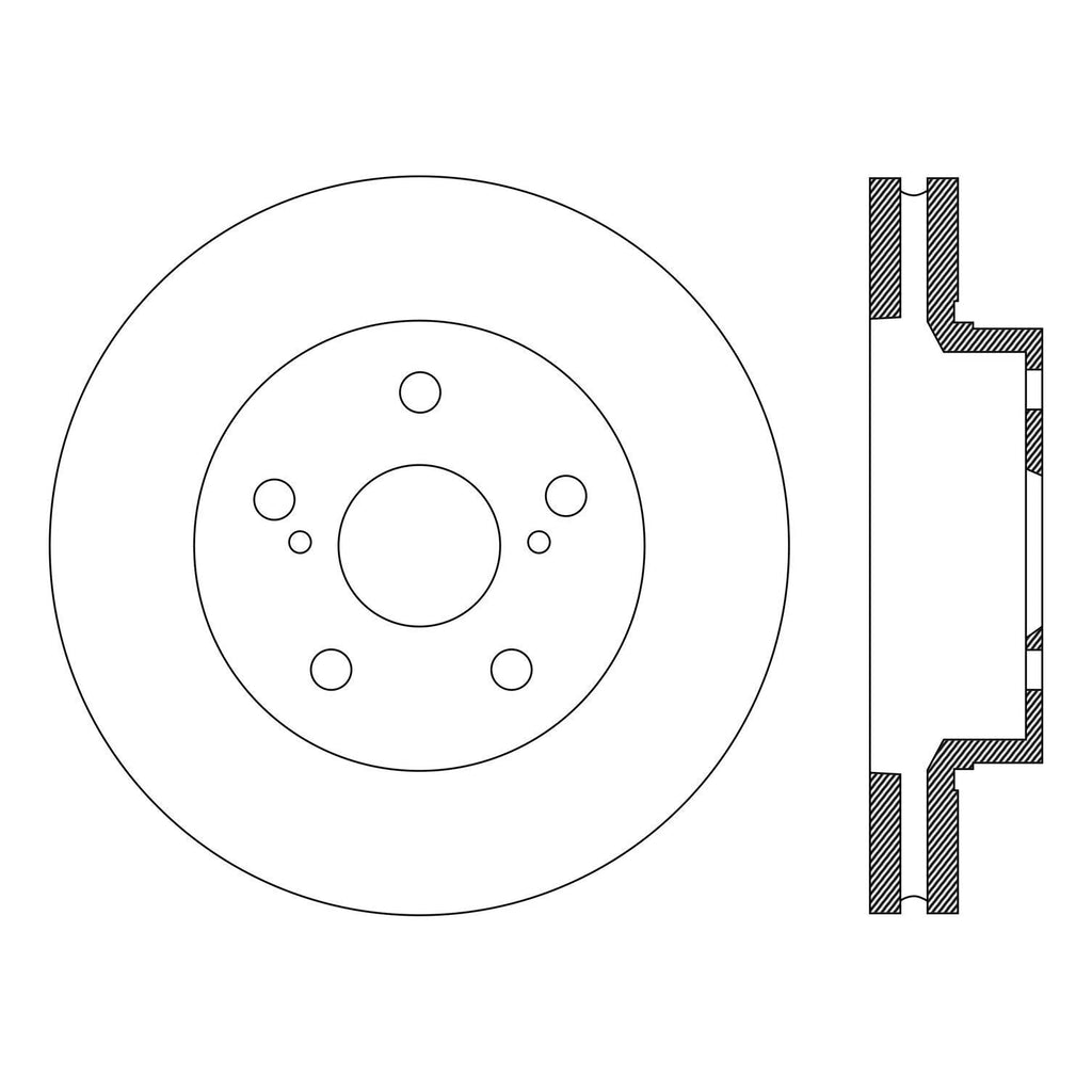 Centric Front Disc Brake Rotor for 09-14 Corolla (121.99064)