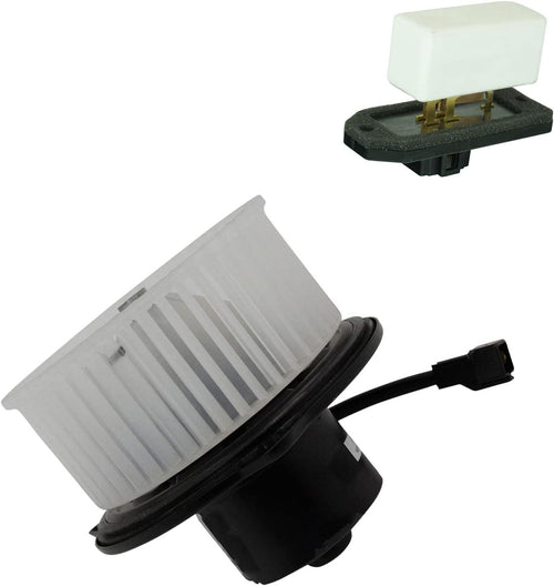 A/C AC Heater Blower Motor W/Fan Cage & Resistor Kit Compatible with Dodge Jeep