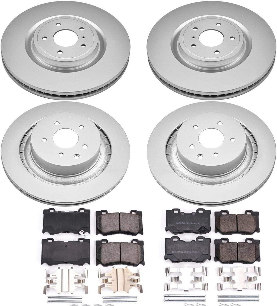 CRK4138 Coated Brake Rotor & Ceramic Brake Pads- Front & Rear