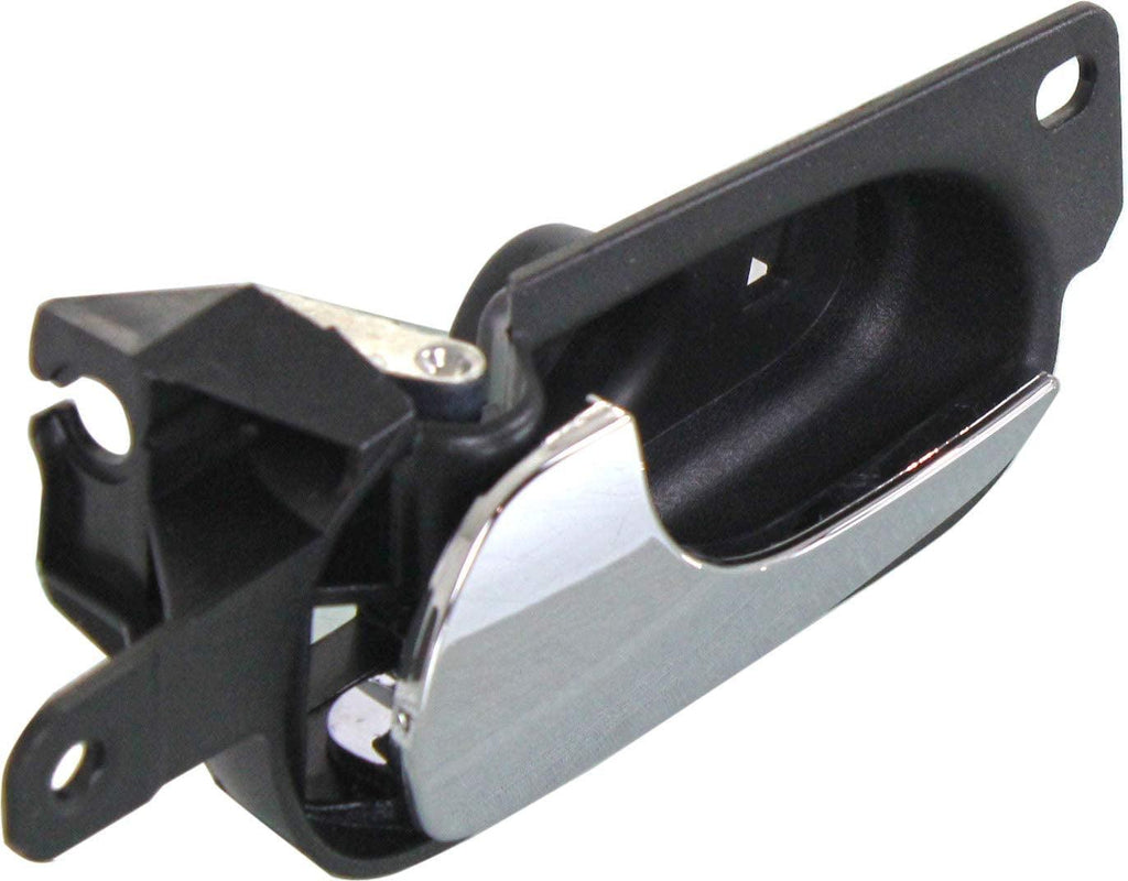 Interior Door Handle Compatible with 2006-2011 Buick Lucerne Sedan Rear, Driver Side Black Bezel with Chrome Lever