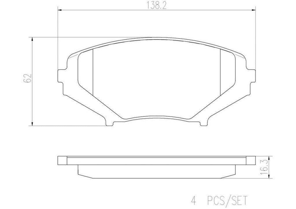 Brembo Front Disc Brake Pad Set for 04-11 Mazda RX-8 (P49034N)
