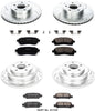 K1122 Front and Rear Z23 Carbon Fiber Brake Pads with Drilled & Slotted Brake Rotors Kit