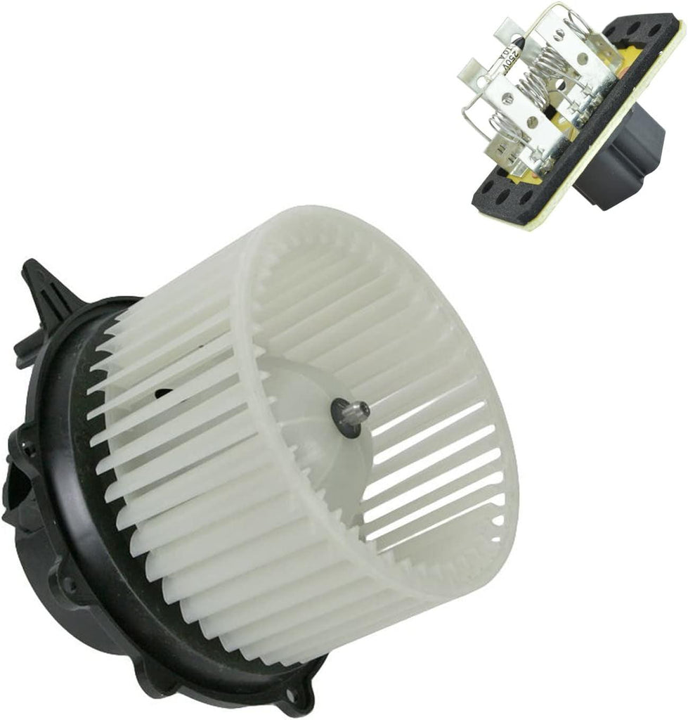 A/C AC Heater Blower Motor W/Fan Cage & Resistor Kit Compatible with Ford Lincoln