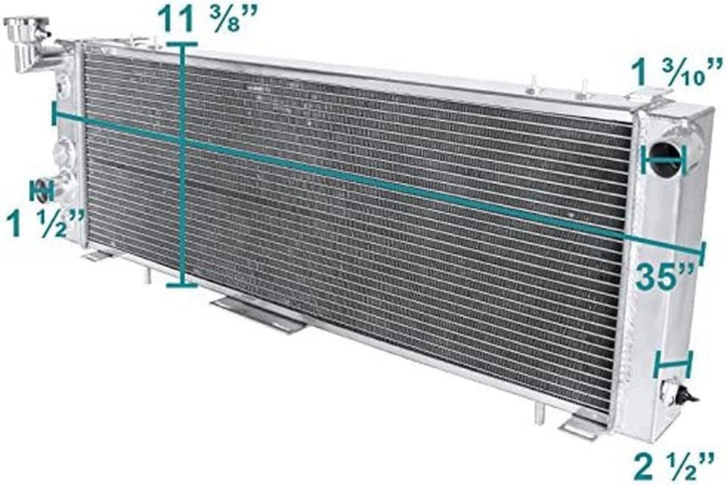 3-Core/Row Light Aluminum Cooling Radiator Compatible with Jeep Cherokee Comanche 2.5L 4.0L 1991-2001