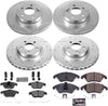 K5793 Front and Rear Z23 Carbon Fiber Brake Pads with Drilled & Slotted Brake Rotors Kit