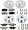 K6164 Front and Rear Z23 Carbon Fiber Brake Pads with Drilled & Slotted Brake Rotors Kit