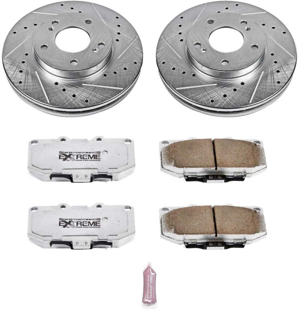 K3100-26 Front Z26 Carbon Fiber Brake Pads with Drilled & Slotted Brake Rotors Kit