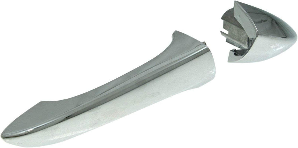 Rear Exterior Door Handle Compatible with 2000-2006 BMW X5 All Chrome, with Lever and Button Cover, Set of 2, Driver and Passenger Side