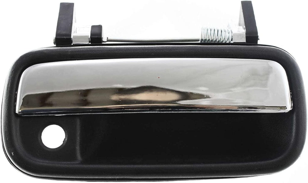 Aftermarket Front Exterior Door Handle Compatible with 1989-1995 Toyota Pickup and 1990-1995 Toyota 4Runner Chrome, Plastic, Textured Bezel, Set of 2, Driver and Passenger Side