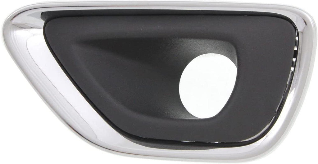 Front, Driver and Passenger Side Fog Light Trim Set of 2 Compatible with 2014-2016 Jeep Grand Cherokee Black, with Chrome Trim, Laredo, Limited, Overland, Summit Models, Black and Chrome