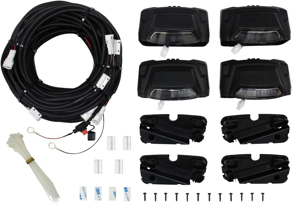 Westin 28-51003 R5 LED Light Kit Black Includes 4 End Caps with Integrated LED Lights and Wiring Harness