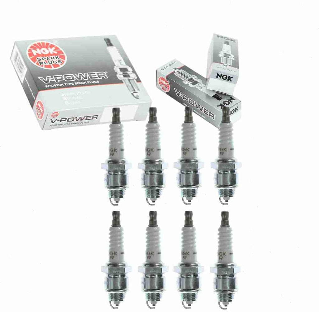 8 Pc NGK V-Power Spark Plugs Compatible with Plymouth Road Runner 6.3L 6.6L 7.2L V8 1968-1975