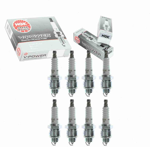 8 Pc NGK V-Power Spark Plugs Compatible with Plymouth Road Runner 6.3L 6.6L 7.2L V8 1968-1975