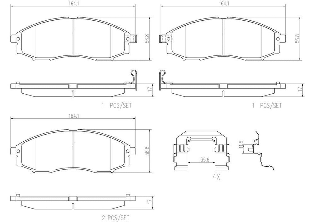 Brembo Front Disc Brake Pad Set for Frontier, Xterra (P56049N)