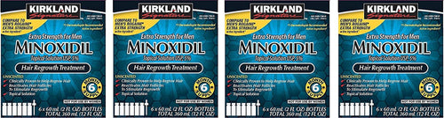 Kirkland Minoxidil 5 Percentage Extra Strength Hair Loss Regrowth Treatment Men, 4 Pack (6 Months Supply)