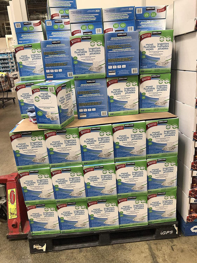 Moist Flushable Wipes 632 Wipes, 632 Count, White