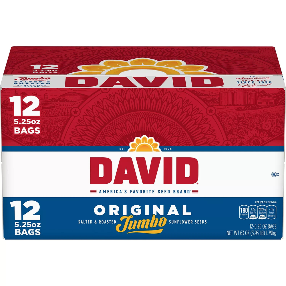 David Jumbo Sunflower Seeds (5.25 oz., 12 ct.) Great Price